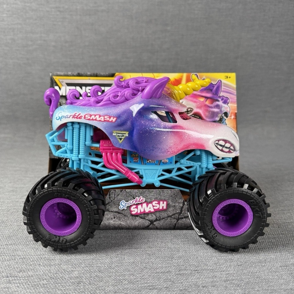 Monster‎ Jam Sparkle Smash Unicorn Monster Truck Toy 1:64 Scale